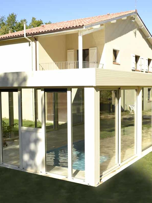veranda en alu blanche sur-mesure